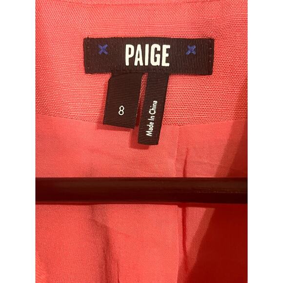 NWOT PAIGE‎ Anthropologie Cropped Double Breasted Blazer Color Pink Women Size 8 - Picture 12 of 16